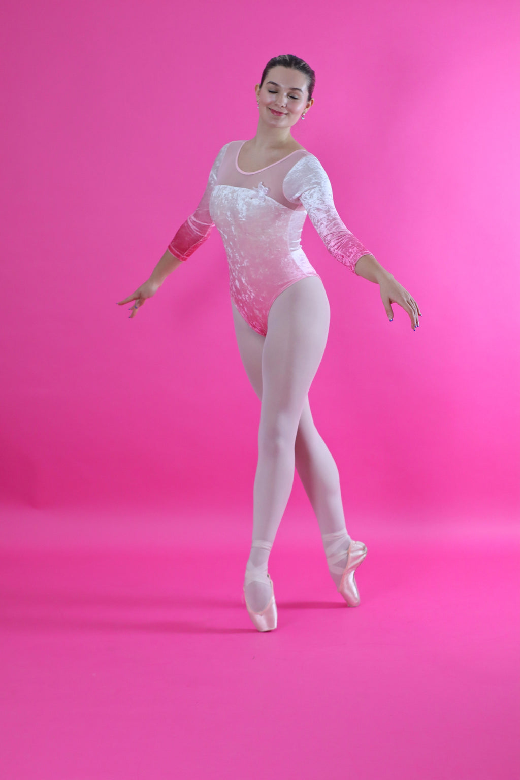 🌸 The Waltz Leotard | Pink Ombré Velvet